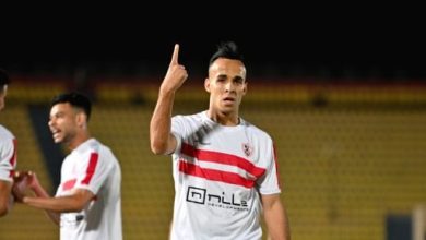 ناصر منسى يتقدم للزمالك فى مرمى أبو سليم الليبى بعد 7 دقائق