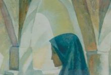 التشكيليون ورمضان.. عز الدين نجيب يصور امرأة بمسجد فى لوحة “الصلاة”
